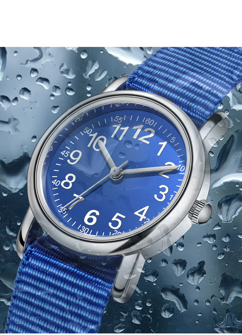 Reloj para niños, reloj para estudiantes, moda trenzada de una sola pieza con lindo reloj de cuarzo impermeable para niños_voghion.com