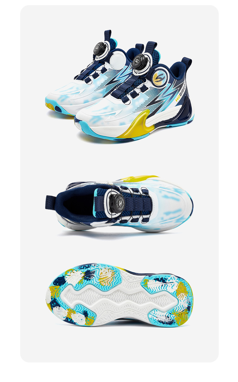 Kids' shoes leather boys basketball shoes spring and autumn children's rotating button single shoes campus sports shoes_voghion.com