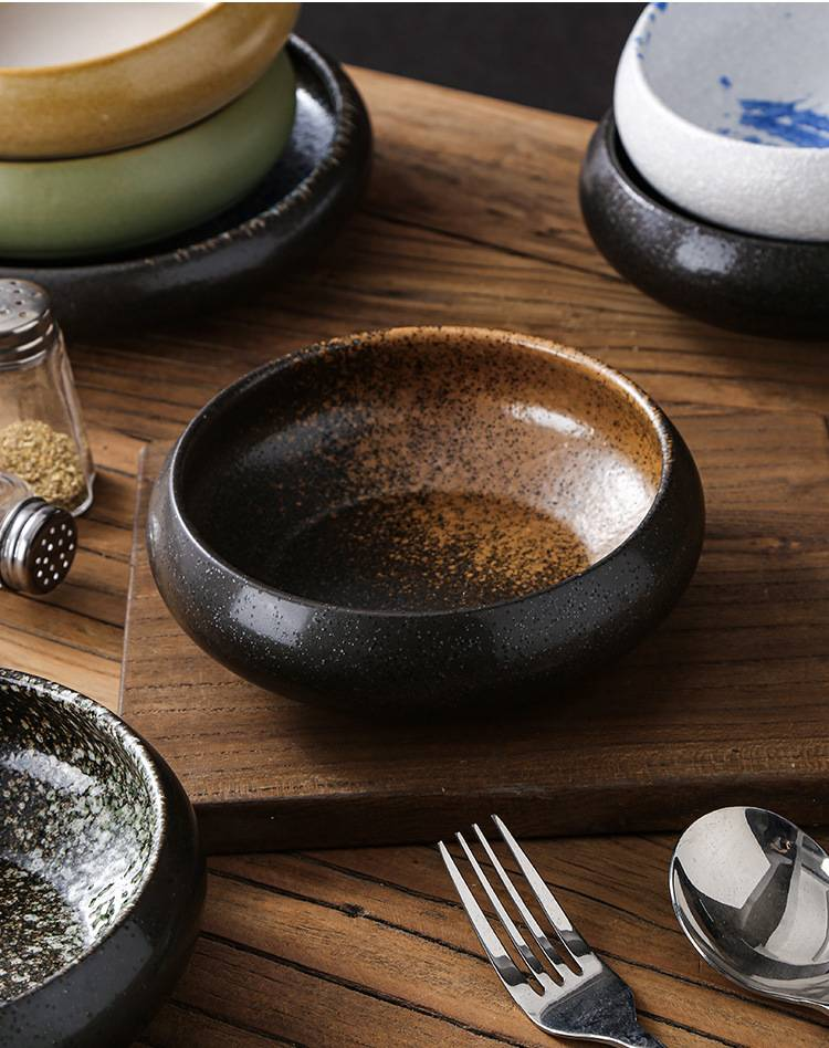 Retro Ceramic Bowl Set - Handcrafted Stoneware For Rice, Dessert & Salad, Multi-Purpose Home & Restaurant Use_voghion.com