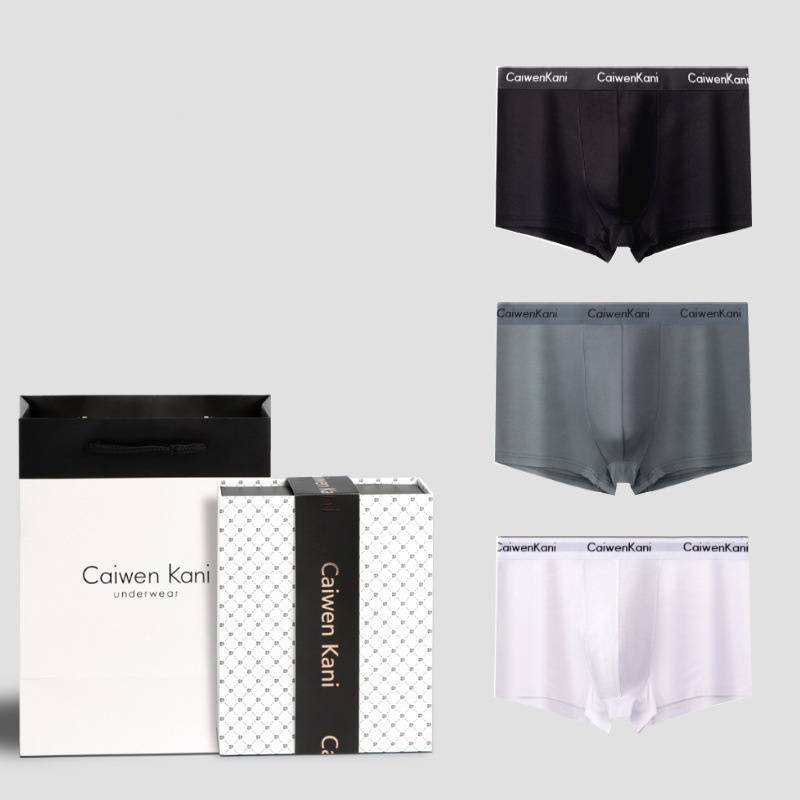 Herren-Boxershorts aus hochwertiger Baumwolle im 4er-Pack – Atmungsaktives, antibakterielles und nahtloses Komfort-Unterwäsche-Geschenkset (Schwarz/Grau/Weiß/Blau)_voghion.com