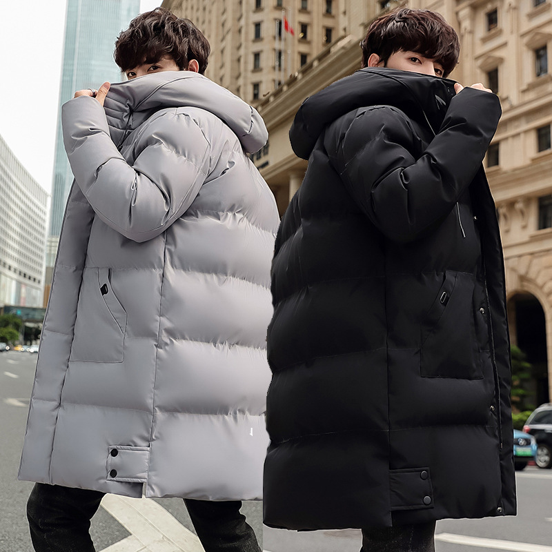 Abbigliamento da uomo Cappotto lungo imbottito da uomo, giacca invernale calda con cappuccio e isolamento spesso, vestibilità oversize, cerniera frontale - Grigio/Verde/Nero (taglie M-8XL)_voghion.com