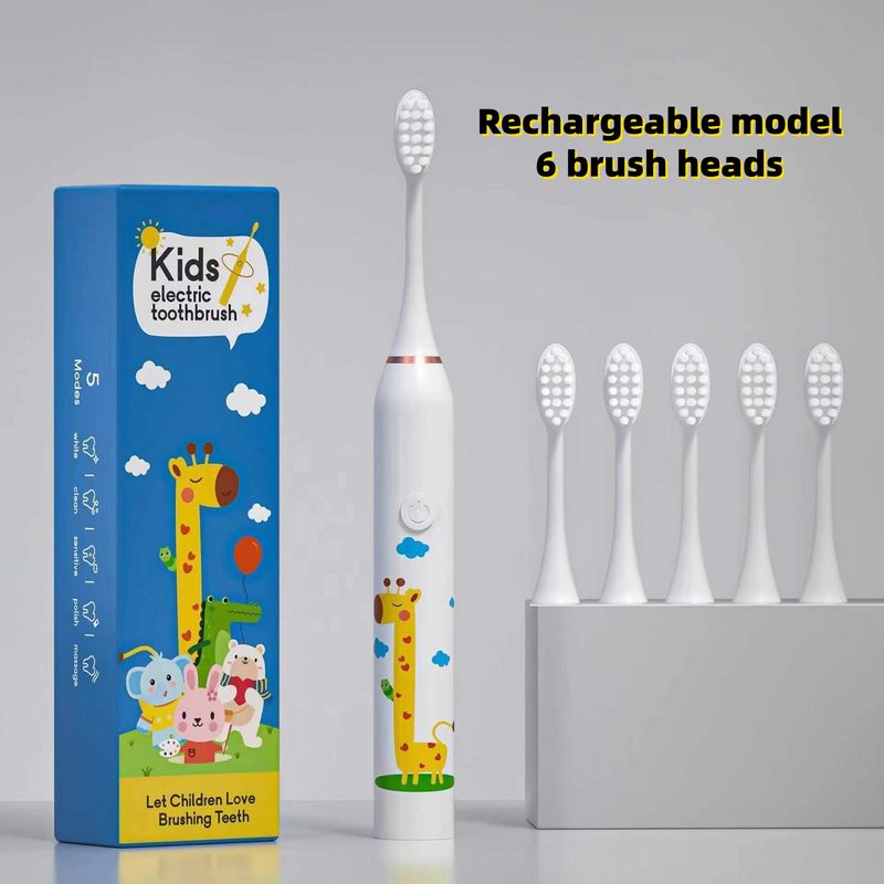 New Children's Electric Toothbrush, Fully Automatic Rechargeable Kids' Toothbrush, Teeth Cleaning And Protection, Waterproof Baby ToothbrushA2_voghion.com
