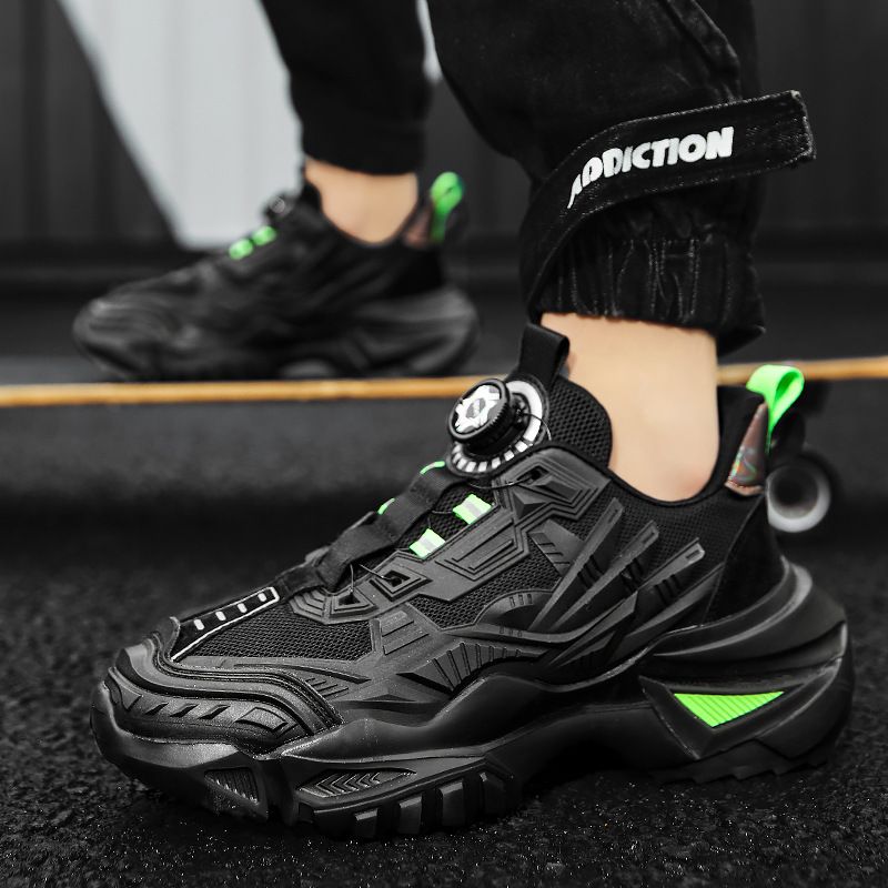 Men's with high aesthetic value, new casual versatile couple shoes, rotating button mecha combat boots, shock-absorbing_voghion.com