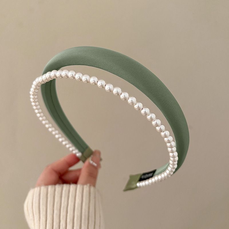 Neighbor Sister ~ Elegante e delicato accessorio per capelli da donna con perle, versatile e di alta qualità per uscire, fascia per capelli con corona alta_voghion.com