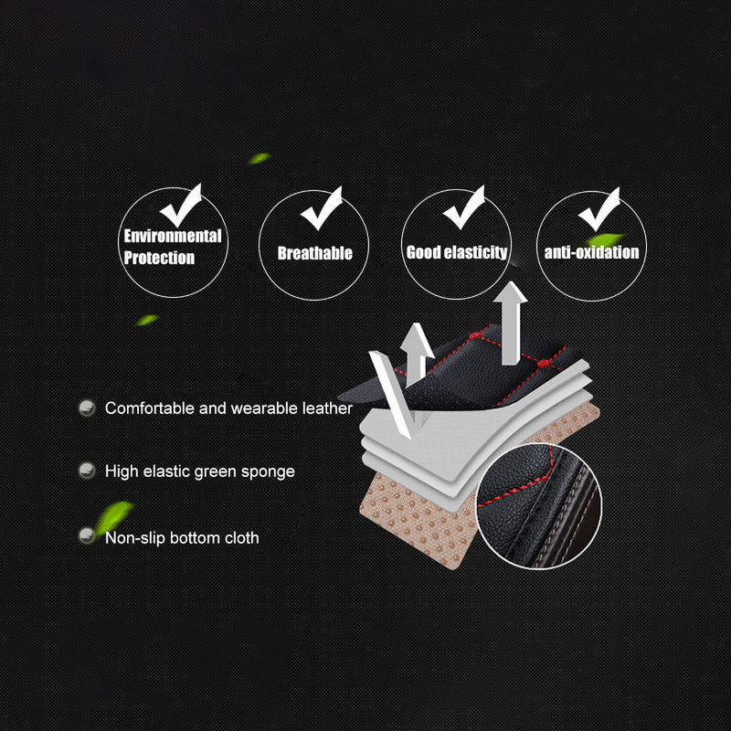 Yuanmheng 1 pieza/3 piezas Funda de cuero para asiento delantero y trasero de coche Cojín con bolsillo_voghion.com