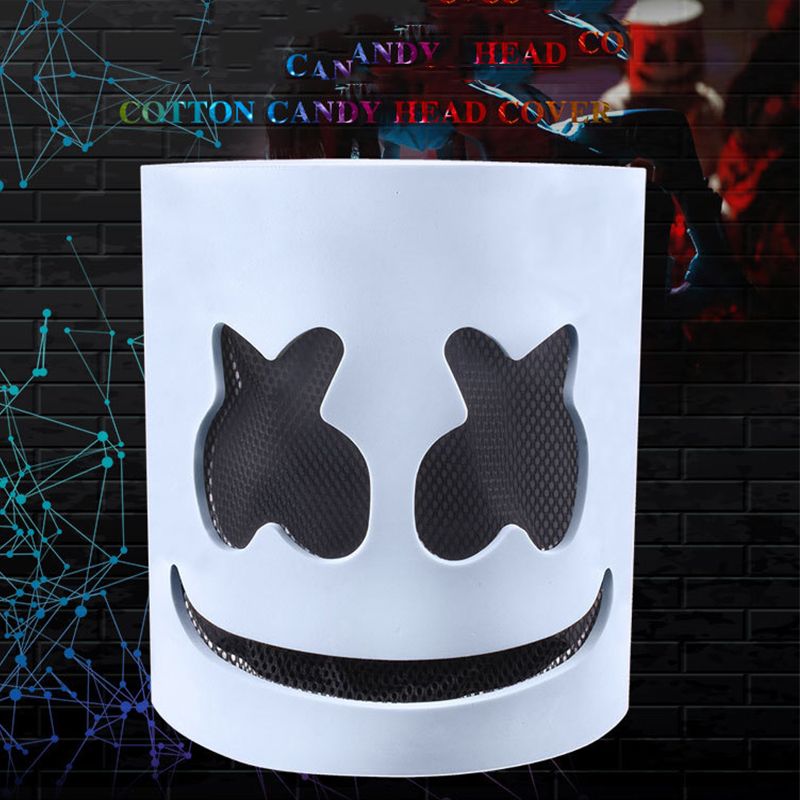 LED Marshmallow Cos Mask For Dance DJ Party Decoration Show Props Masquerade Birthday Party Mask With Gloves Cool Dexoration_voghion.com