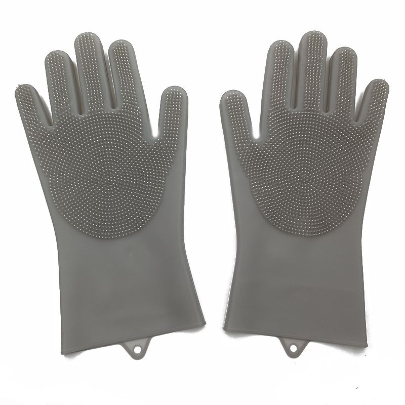 Silicone Household Waterproof Kitchen Cleaning Tool Durable Anti-scald Dishwashing Gloves_voghion.com