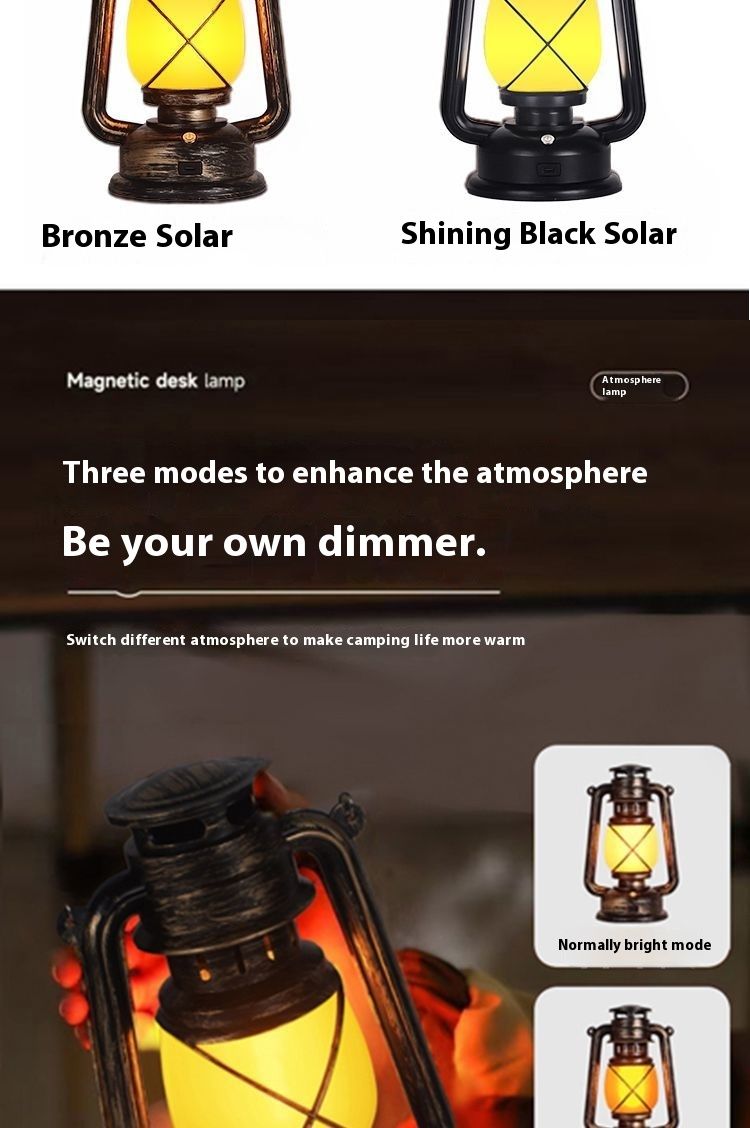 Rechargeable Bar Table Creative Camping Decorative Desk Outdoor Vintage Kerosene Lantern Script Murder Mystery Lamp_voghion.com