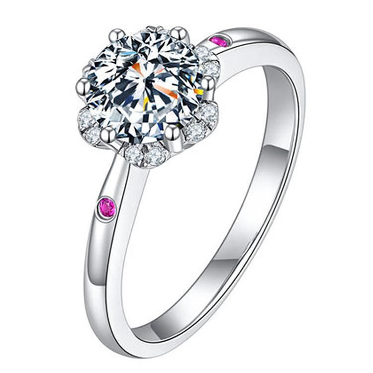 Broadcast High Carbon Heart Eight Arrow per donna Anello da sposa con diamante a sei griffe, semplice, da un carato_voghion.com