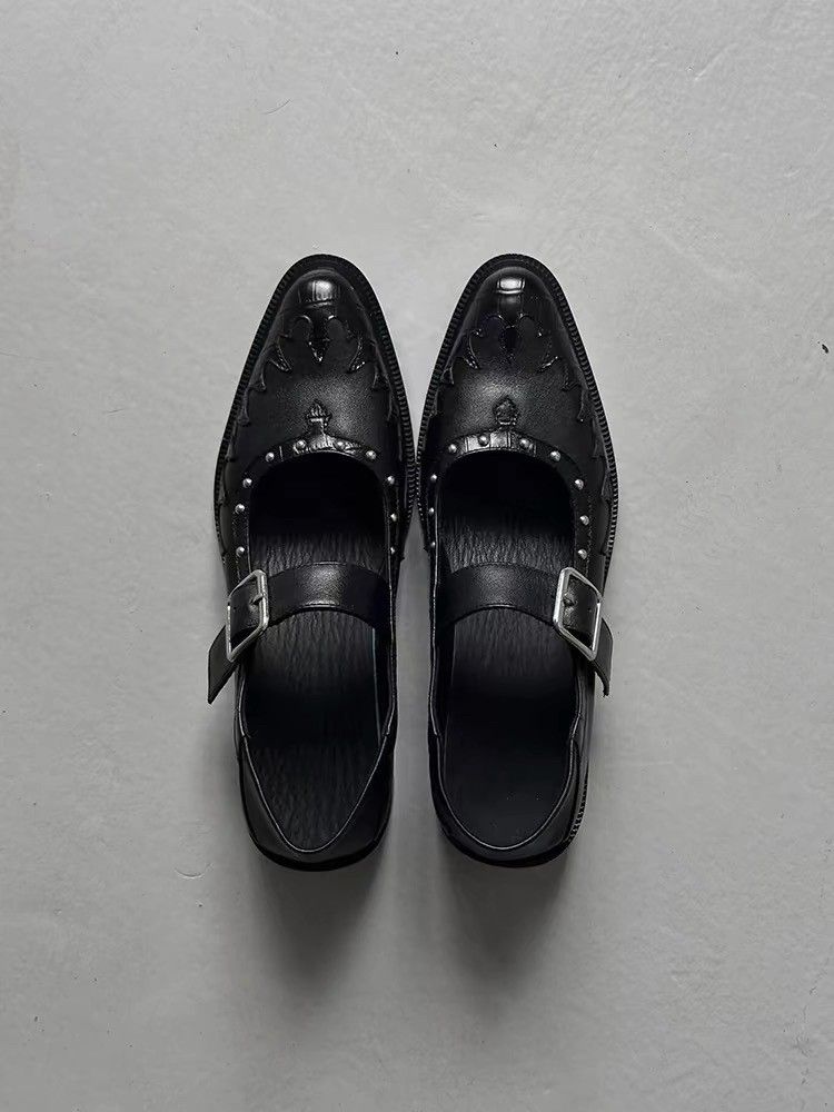 Small Niche Design With Round Toe And Shallow Mouth, Mary Jane Single Shoe, 2025 Summer New Punk Style Dark Small_voghion.com