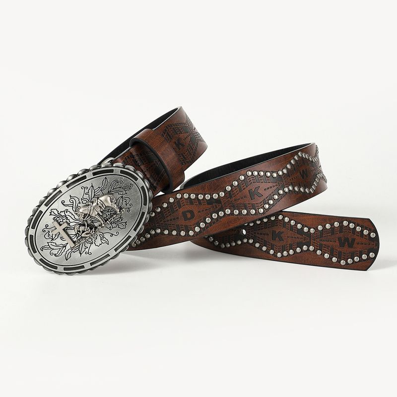 Ceinture décorative unisexe perlée de style cowboy occidental_voghion.com