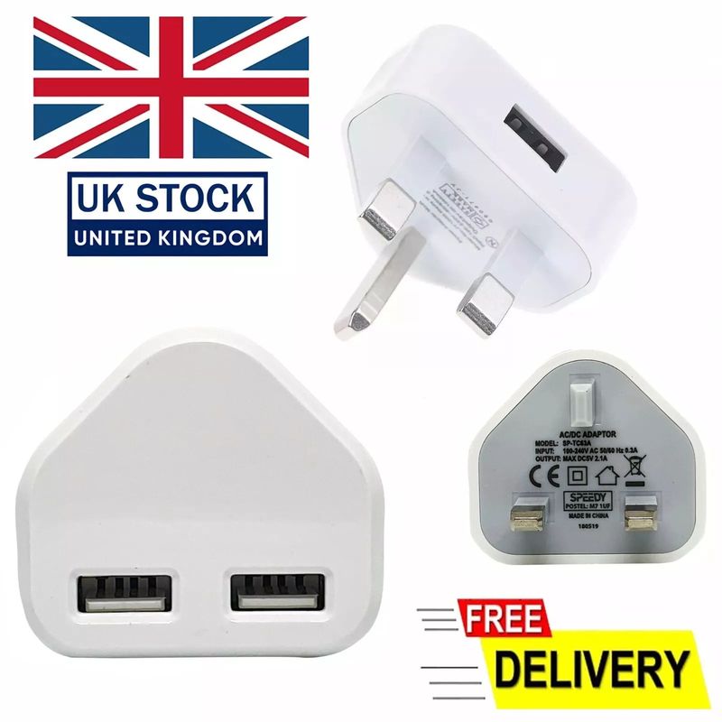 Chargeur rapide USB simple double pour iPhone, Samsung et Android_voghion.com