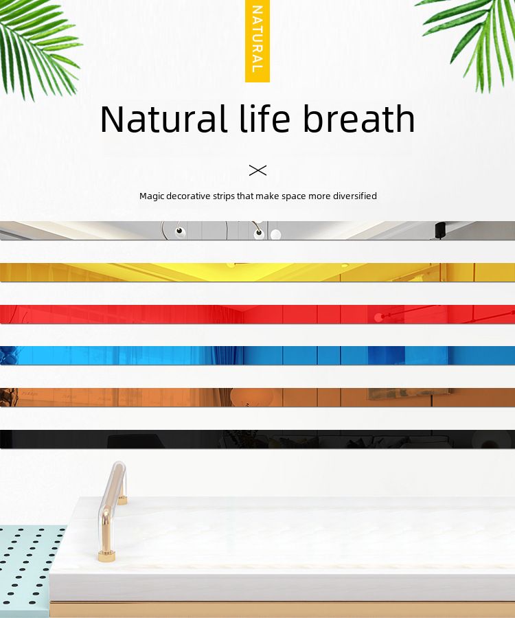 Acrylic decorative strip stereo mirror wall stickers living room bedroom TV background Wall Mirror stickers waterproof self-adhesive_voghion.com