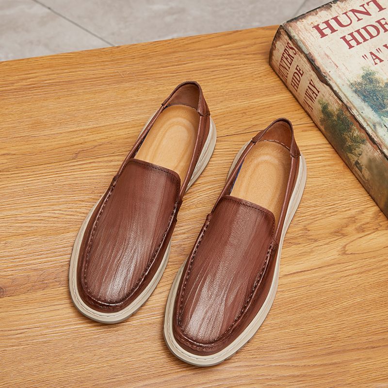 New set of foot comfortable bean shoes flat light breathable men's casual shoes_voghion.com