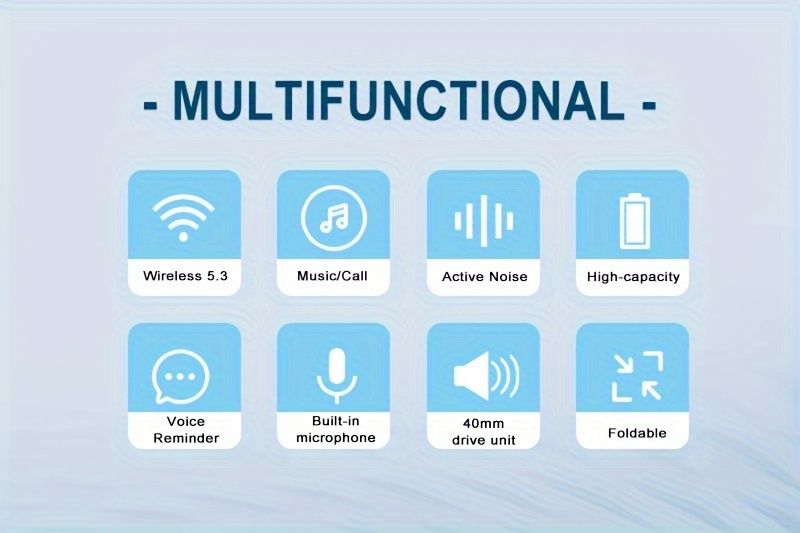 En Son Orijinal Kablosuz ANC Aktif Gürültü Önleyici Kulaklıklar - Mağara - Dahili Mikrofonlu Kulak Üstü Kulaklıklar - Çıkarılabilir 3,5 mm Kablolu - U_voghion.com