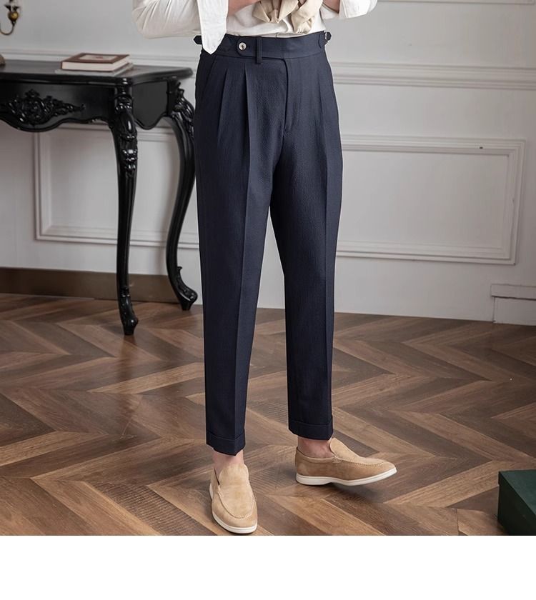 Roupas masculinas, novas calças retrô versáteis e modernas para deslocamento_voghion.com