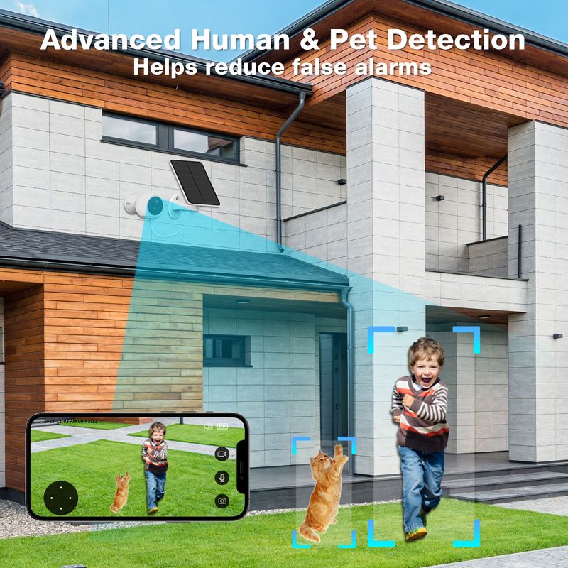 Wide angle PIR solar cell camera, power outage, battery life, waterproof, wireless HD monitoring camera_voghion.com