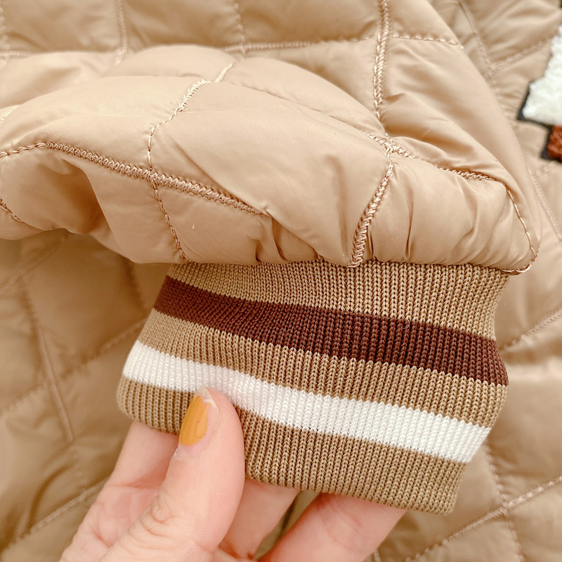 Boys and girls baseball jersey cotton jacket bear children's winter small cotton jacket children's clothing clip cotton jacket _voghion.com