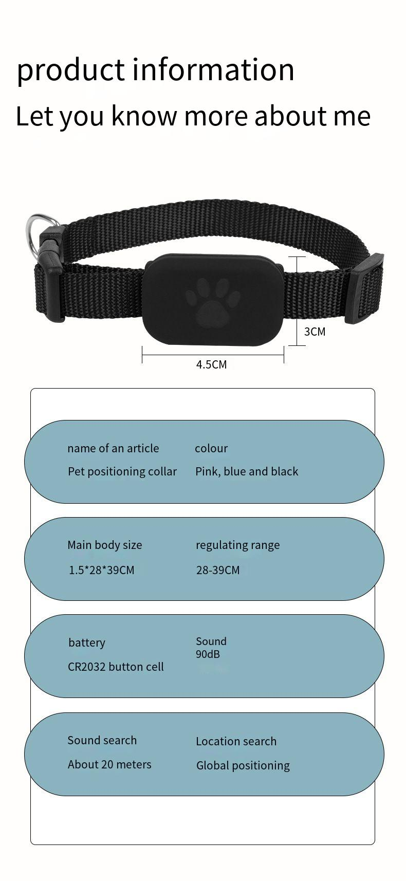 Find My Pet Locator collar Cat and dog anti-loss tracker Remote GPS for iOS_voghion.com