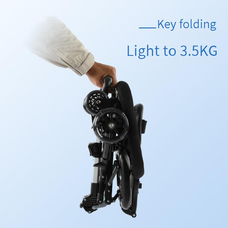 Moeder & Kinderen Baby Stroller Eén Knop Opvouwbare Tweerichtings Zitplaatsen Lichtgewicht Vierwielige Baby Stroller_voghion.com