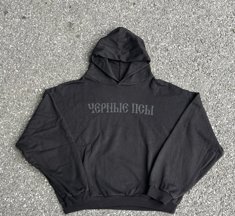 Sudadera con capucha de terciopelo Black Dog Loose Plus_voghion.com