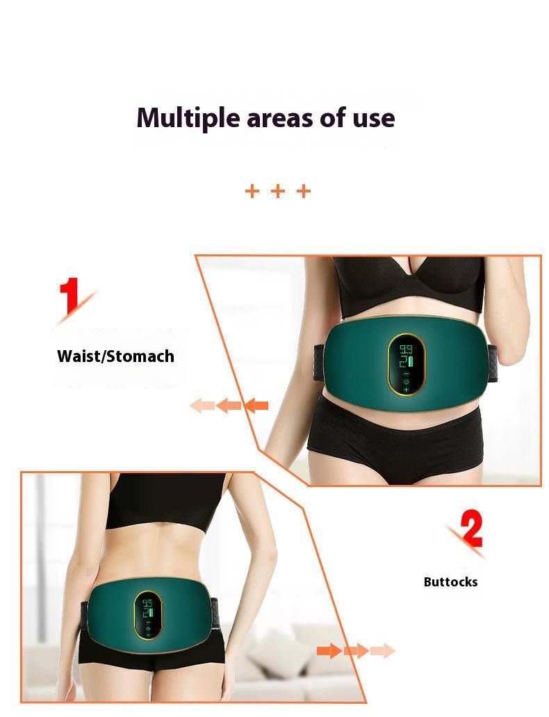 Cinturón masajeador abdominal inalámbrico con calefacción: amasamiento automático, shiatsu y compresas calientes para reducir la grasa abdominal. Dispositivo portátil de masaje de cintura._voghion.com