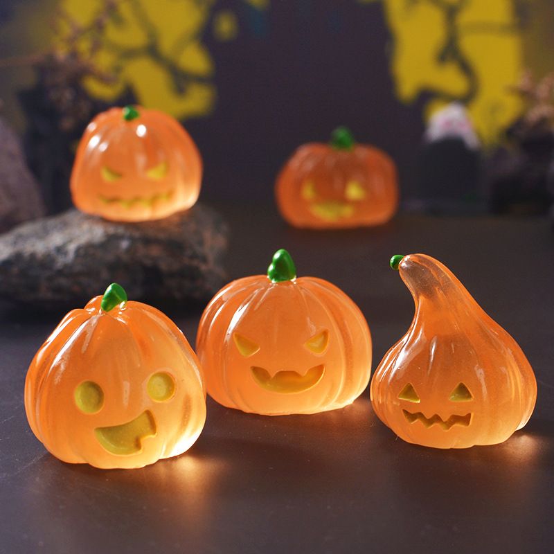 Halloween Glow-in-the-dark Pumpkin Lantern Micro-scape Garden Scenery Small Accessories, Creative Car Night Light Small Ornament_voghion.com