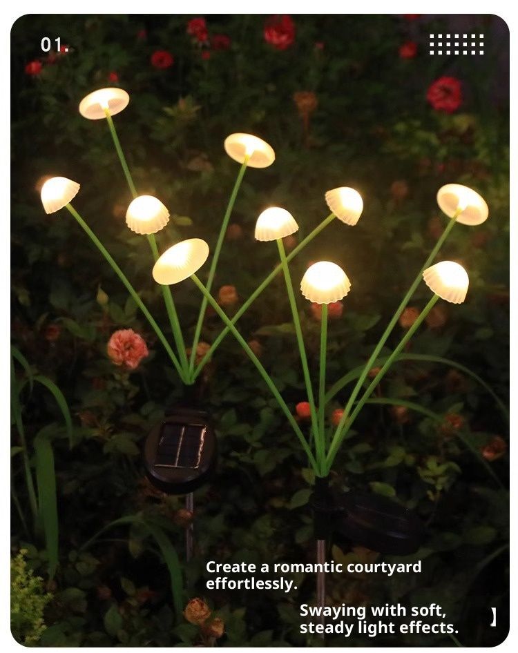 Luci da giardino a LED a forma di medusa alimentate a energia solare: illuminazione decorativa impermeabile per esterni con accensione automatica dal tramonto all'alba e sensore di movimento_voghion.com