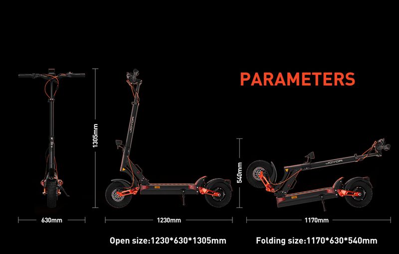 JOYOR T6 Elektroroller für Erwachsene, 600W Motor, 48V 18Ah, mit Blinker, 10-Zoll-Geländereifen, faltbarer City-Roller_voghion.com