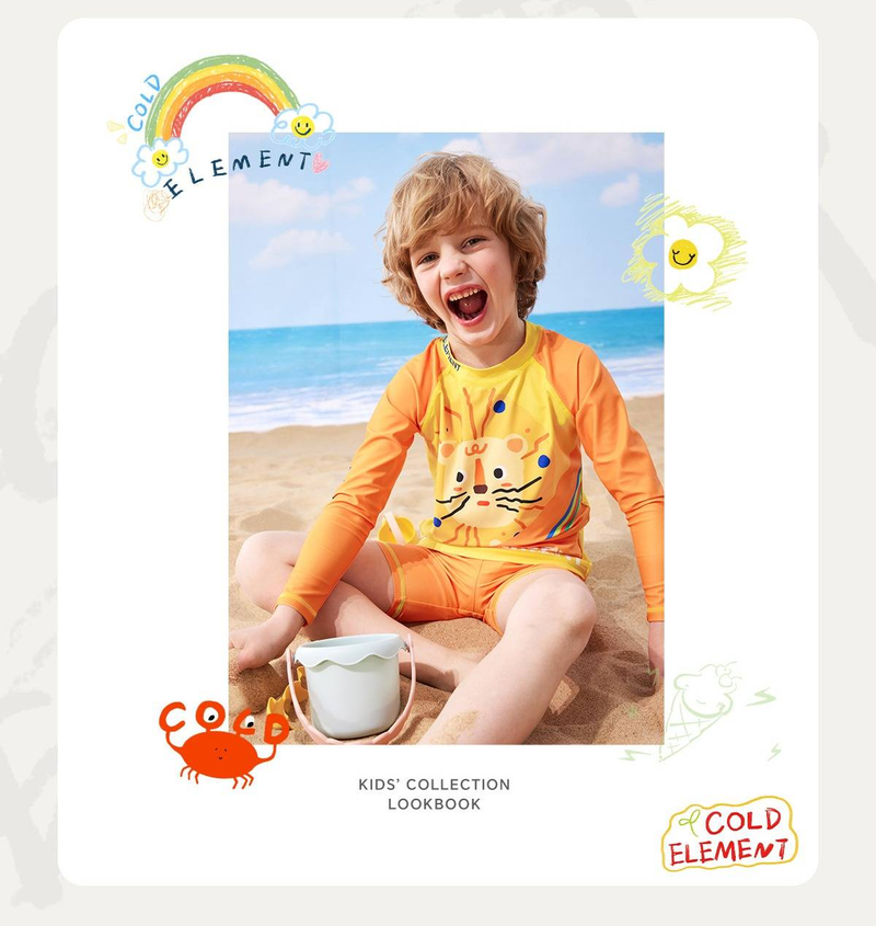 Costume da bagno con protezione solare e stampa leone per bambini - Pantaloncini da spiaggia ad asciugatura rapida UPF 50+ per ragazzi e ragazze Tendenze moda_voghion.com