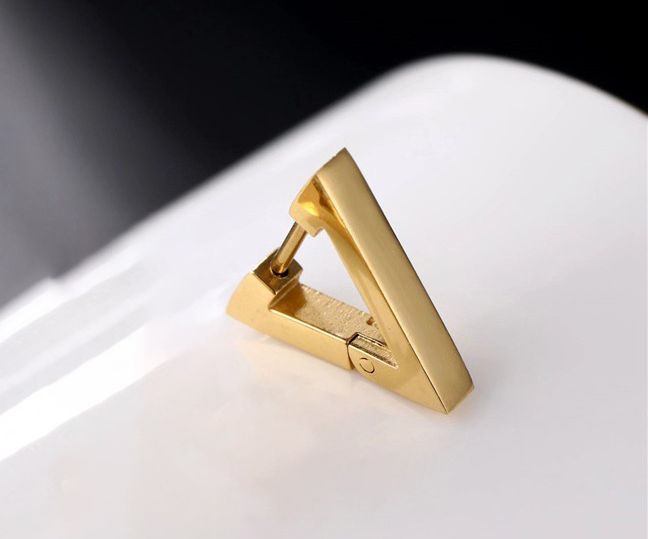1 Fashion Gothic Triangle Earrings Unisex Punk Rock copper Men Women Ear Stud Earrings Pierced Push-Back Ear Plug Buckle jewelry_voghion.com