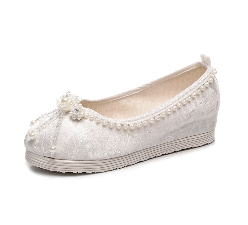 Damenschuhe für den Sommer, neuer Stil, antiker Stil, passende antike Kostüme, bestickte Damenschuhe, Schuhe mit erhöhter Quaste_voghion.com