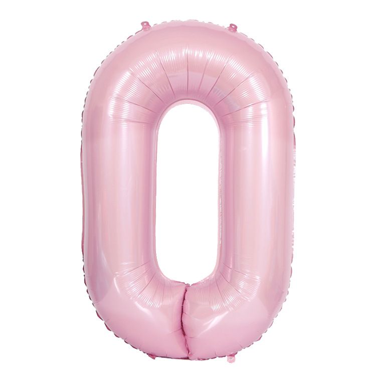 40-Inch Pearlized Foil Number Balloons – Blue & Pink Giant Digits For Birthday Celebrations (Set Of 0 & 1)_voghion.com