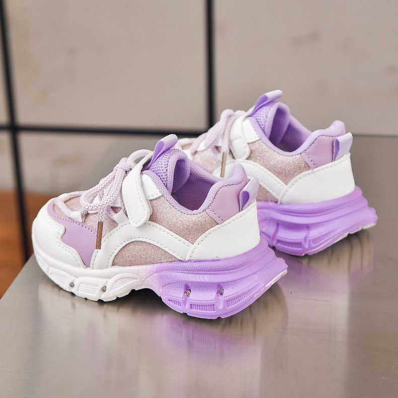 Chaussures de sport coréennes pour filles, printemps-automne 2025, chaussures de course à LED pour enfants, semelles souples, vente en gros_voghion.com