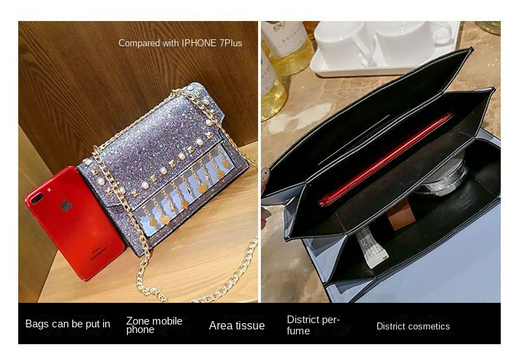 Net red spot women's bag 2023 woven flower new double layer tide single shoulder crossbody bag hundred chain small square bag_voghion.com