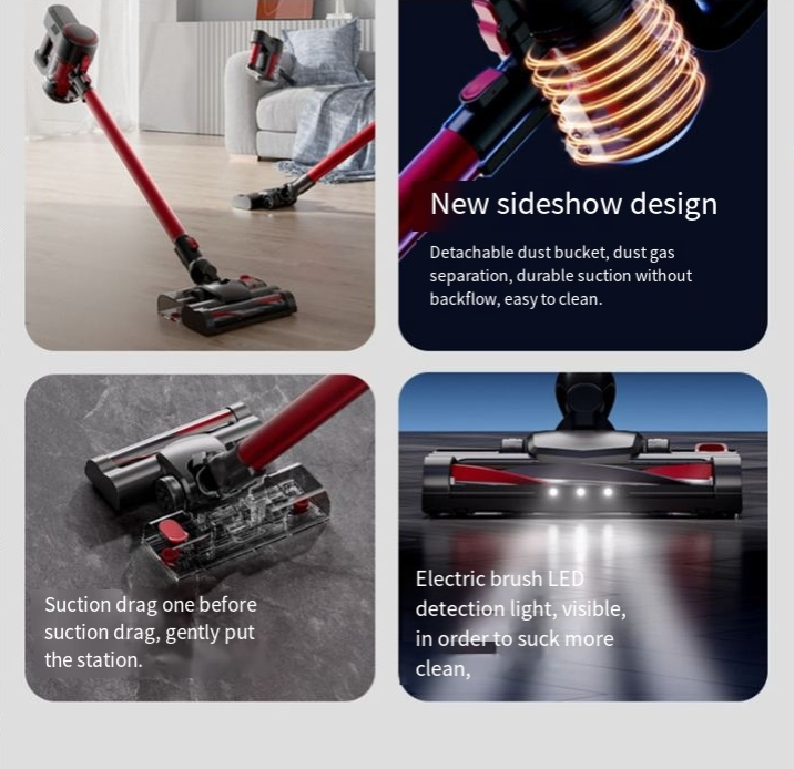 Vacuum Cleaner Household Brushless Motor Large Suction Carpet Dust Removal Mite Vertical Vacuum Cleaner Suction Drag One_voghion.com
