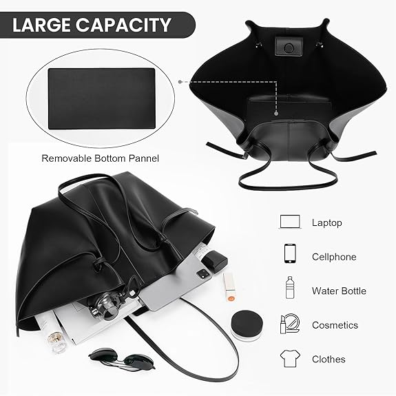 Borsa Tote Borsa da Lavoro in Pelle Liscia per Donna Borsa con Manico Superiore alla Moda Borsa Hobo di Lusso con Tracolla Regolabile_voghion.com