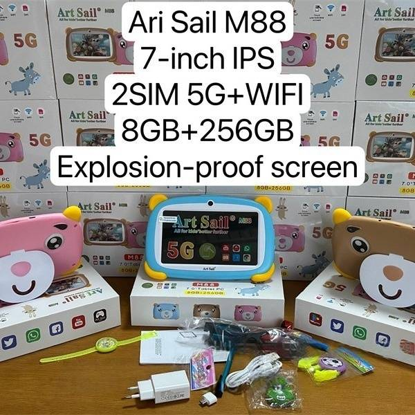 7-inch Kids Tablet With Dual SIM & Call Function - Android 12, Parental Control, Shockproof Case, 32GB Storage, Educational Apps_voghion.com