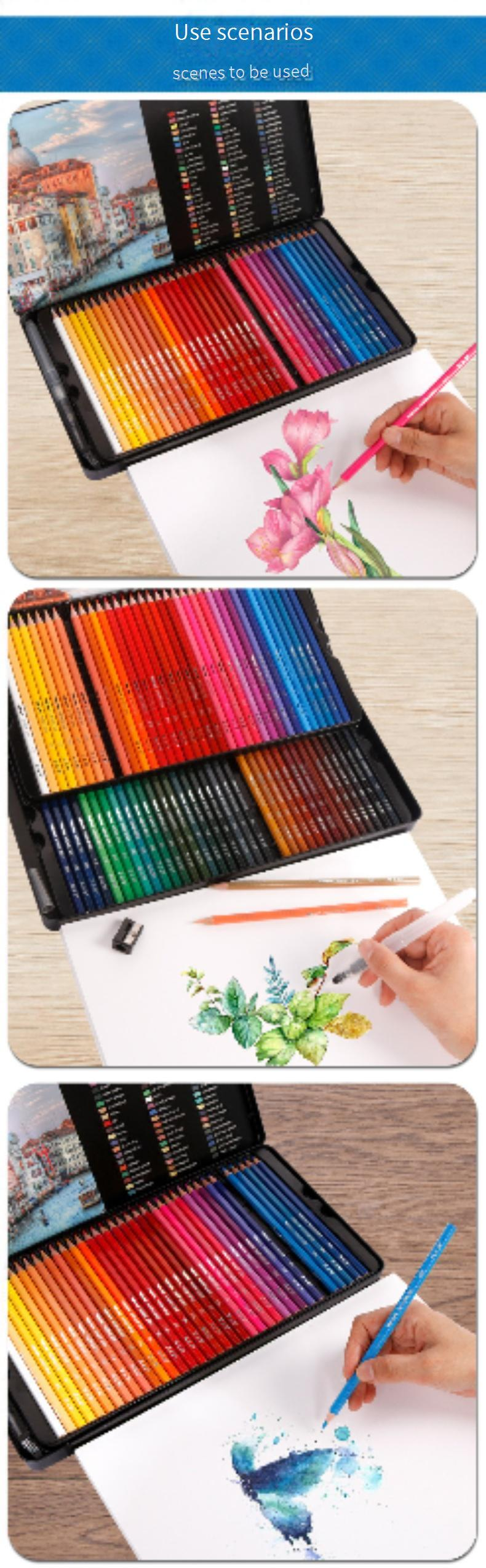 Set di matite acquerellabili da 72 colori con custodia in metallo: materiali artistici vivaci, sfumabili e portatili per artisti e principianti_voghion.com