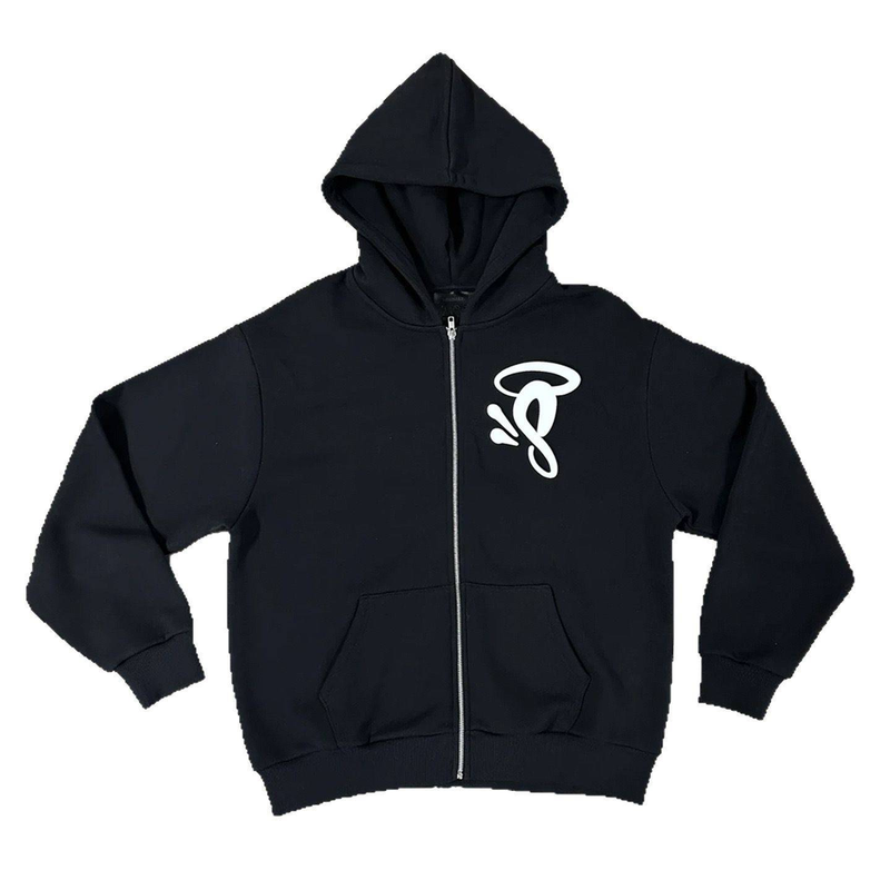 Y2K Retro Letter Print Hoodie – Oversized Fleece-Lined Zip-Up Unisex Streetwear (S-XXXL, Polyester, Vintage Aesthetic, 90s Nostalgia)_voghion.com