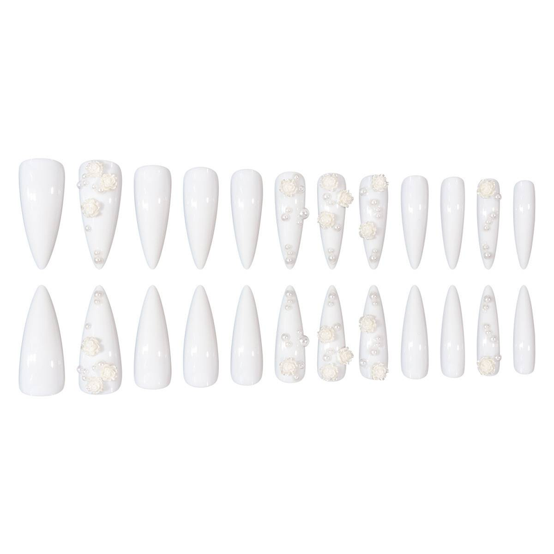 Reusable Press-On Nails With Rhinestones - Easy To Apply & Remove, Natural-Looking False Nails For Daily Wear & Special Occasions_voghion.com