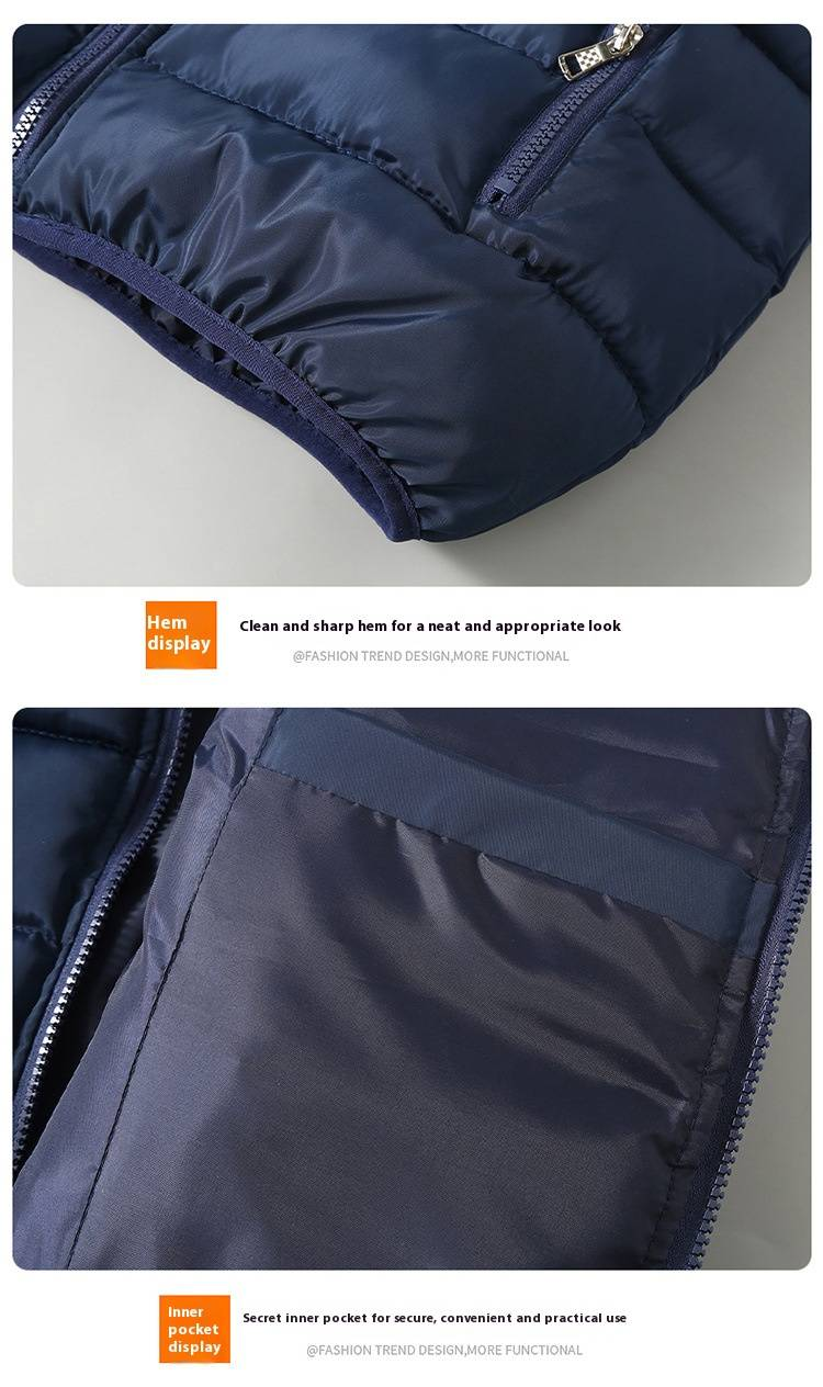Leichte Steppweste für Herren, Slim Fit, Winter, warmes Fleecefutter, lässige Outdoor-Weste mit Reißverschluss für Herren, modischer Unisex-Mantel (Schwarz, Blau, Rot)_voghion.com
