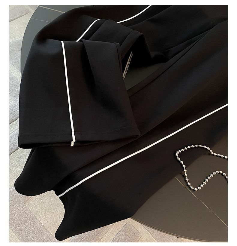 Dames sportpak mode casual leeftijdsverminderende stijlvolle rits sweatshirt wijde pijpen broek tweedelig set_voghion.com