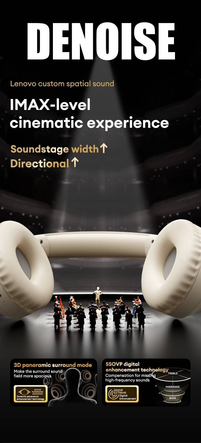 Original Lenovo LE601 Bluetooth 6.0 Headphones HD Call Wireless Low Latency Gaming Headsets Retro Style HiFi Sound Earphones Long Endurance_voghion.com