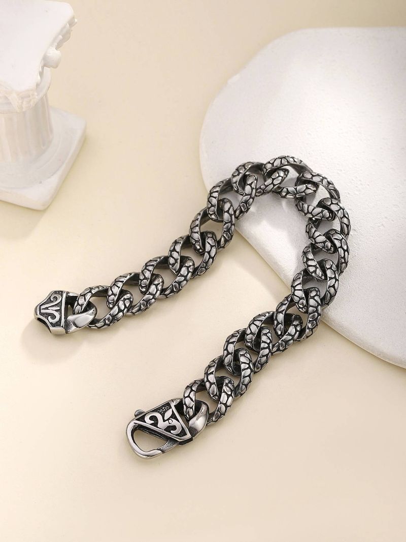 Style rétro européen et américain, style punk gothique, acier titane, tête de mort, style python, pour homme_voghion.com