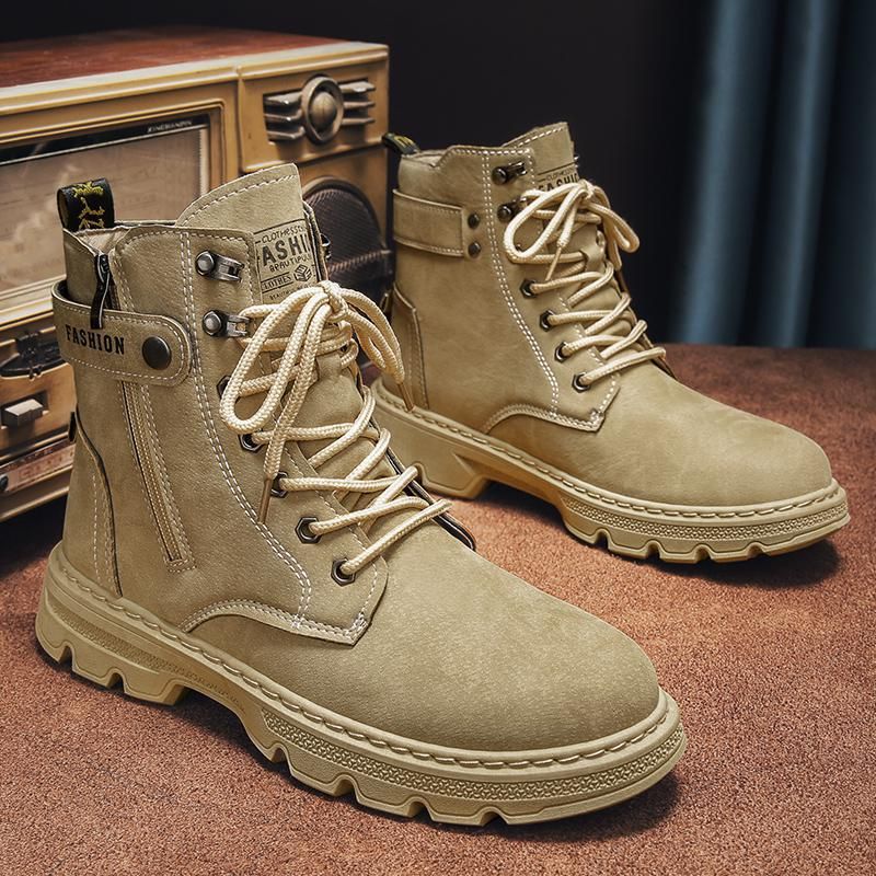 European Warm Series Autumn New High-top British Style Work Men's Casual Trendy Martin Boots_voghion.com