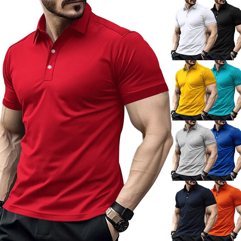 Męska nowa koszulka polo z krótkim rękawem, modna, z klapami, sportowa, outdoorowa, koszulka z krótkim rękawem_voghion.com