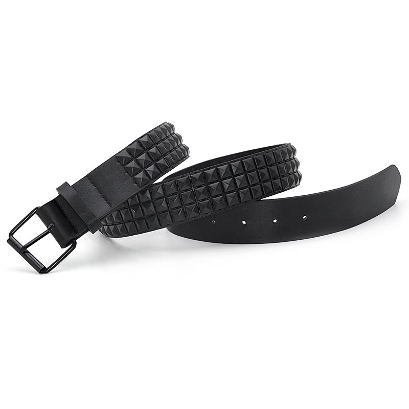 HOT High Quality Rivet Belt Men&Women's Studded Fashion Versatile Belts Punk Rock With Pin Buckle Drop Decoration Black Hot_voghion.com
