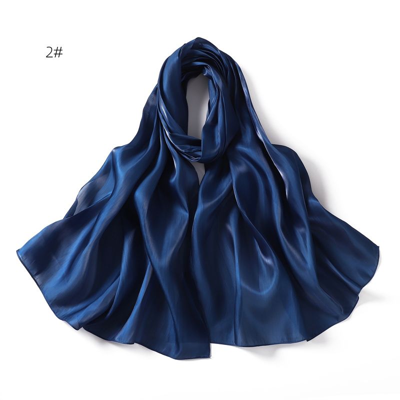 Unisex Solid color soft shimmering satin scarf women's scarf sunblock shawl Muslim_voghion.com