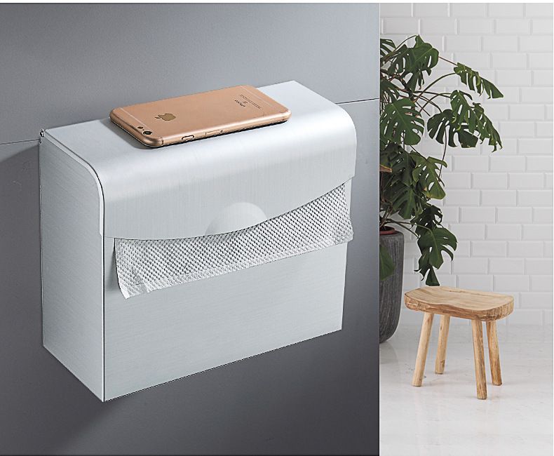 Premium Space Aluminium Toilettenpapierhalter ohne Bohren für das Badezimmer – ovales Design, rostfrei und zur Wandmontage_voghion.com